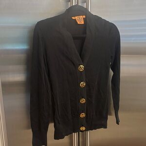Tory Burch Black Cardigan with Gold Buttons